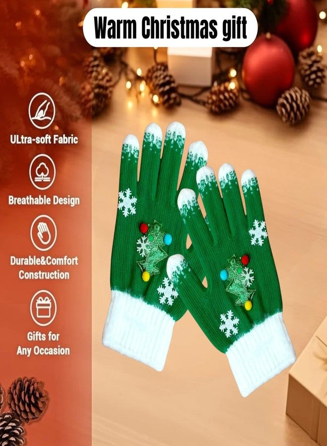 Tera13 TERA 13 Christmas Gloves With Festive Santa Claus And Snowflakes Design, Ultra-Soft Knit Material, Seasonal & Party Favour, Winter Gloves For Kids, Perfect For 5-12 Years, Xmas Return Gift (1 Pair) - Image 4